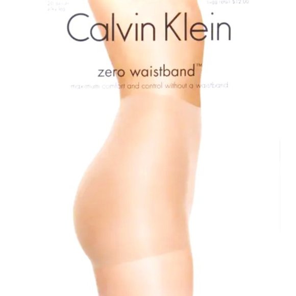 Calvin Klein Accessories - CALVIN KLEIN ZERO WAISTBAND CONTROL TOP PANTYHOSE BEIGE SIZE C